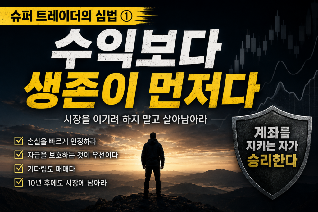 Read more about the article 슈퍼 트레이더의 심법 ① | 수익보다 생존이 먼저인 이유