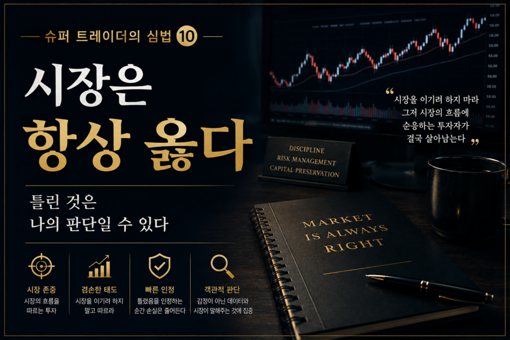 Read more about the article 슈퍼 트레이더의 심법 ⑩ 시장은 항상 옳다
