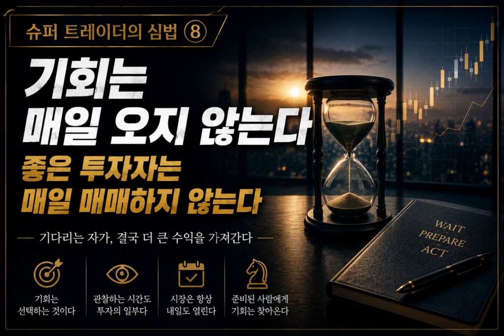 Read more about the article 슈퍼 트레이더의 심법 ⑧ 기회는 매일 오지 않는다