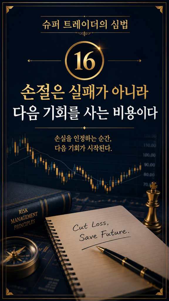 Read more about the article 슈퍼 트레이더의 심법 ⑯ 손절은 실패가 아니라 다음 기회를 사는 비용