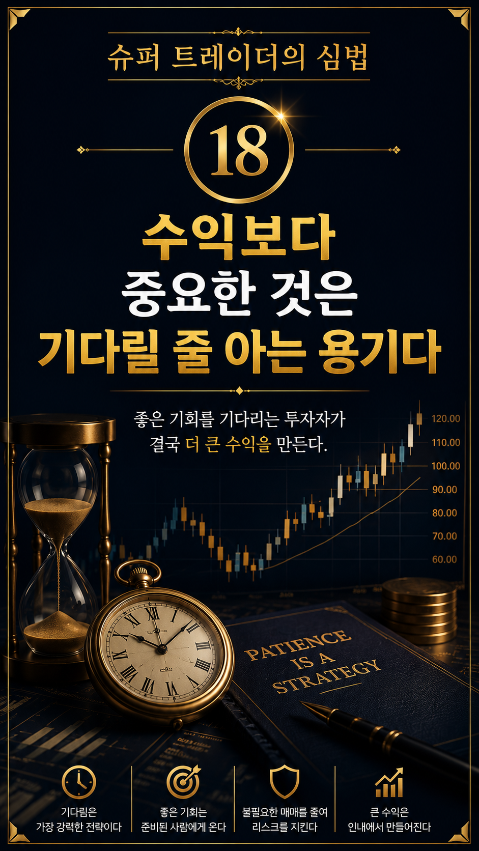 You are currently viewing 슈퍼 트레이더의 심법 ⑱ 수익보다 중요한 것은 기다릴 줄 아는 용기다
