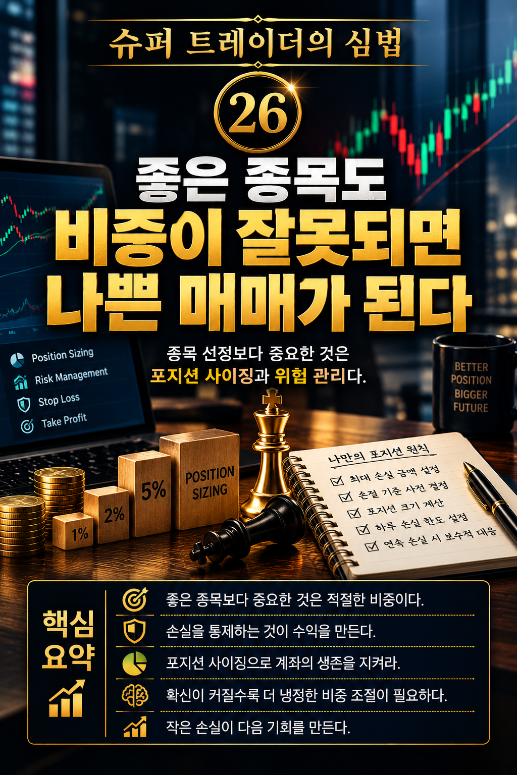 슈퍼 트레이더의 심법 26 좋은 종목도 비중이 잘못되면 나쁜 매매가 된다